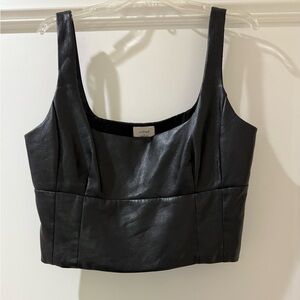 Wilfred by Aritizia vegan leather cropped tank, size medium  good condition